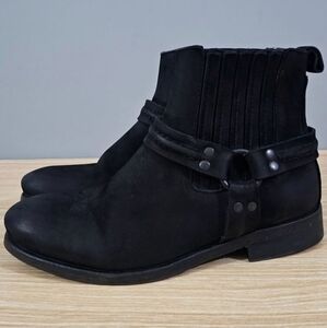 Allsaints Dakota Stirrup Ankle Bootie Biker Moto Black Leather Boot EU Size 36